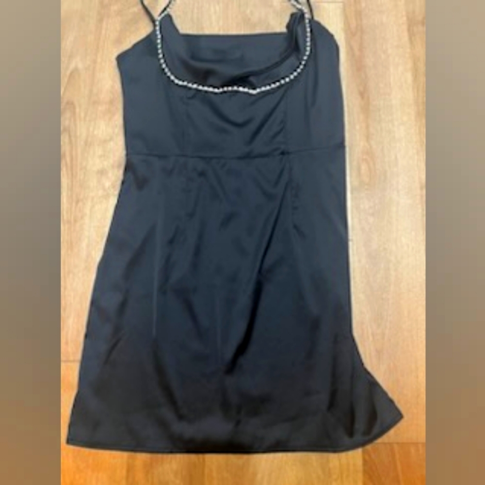 Dress - Black satin mini dress